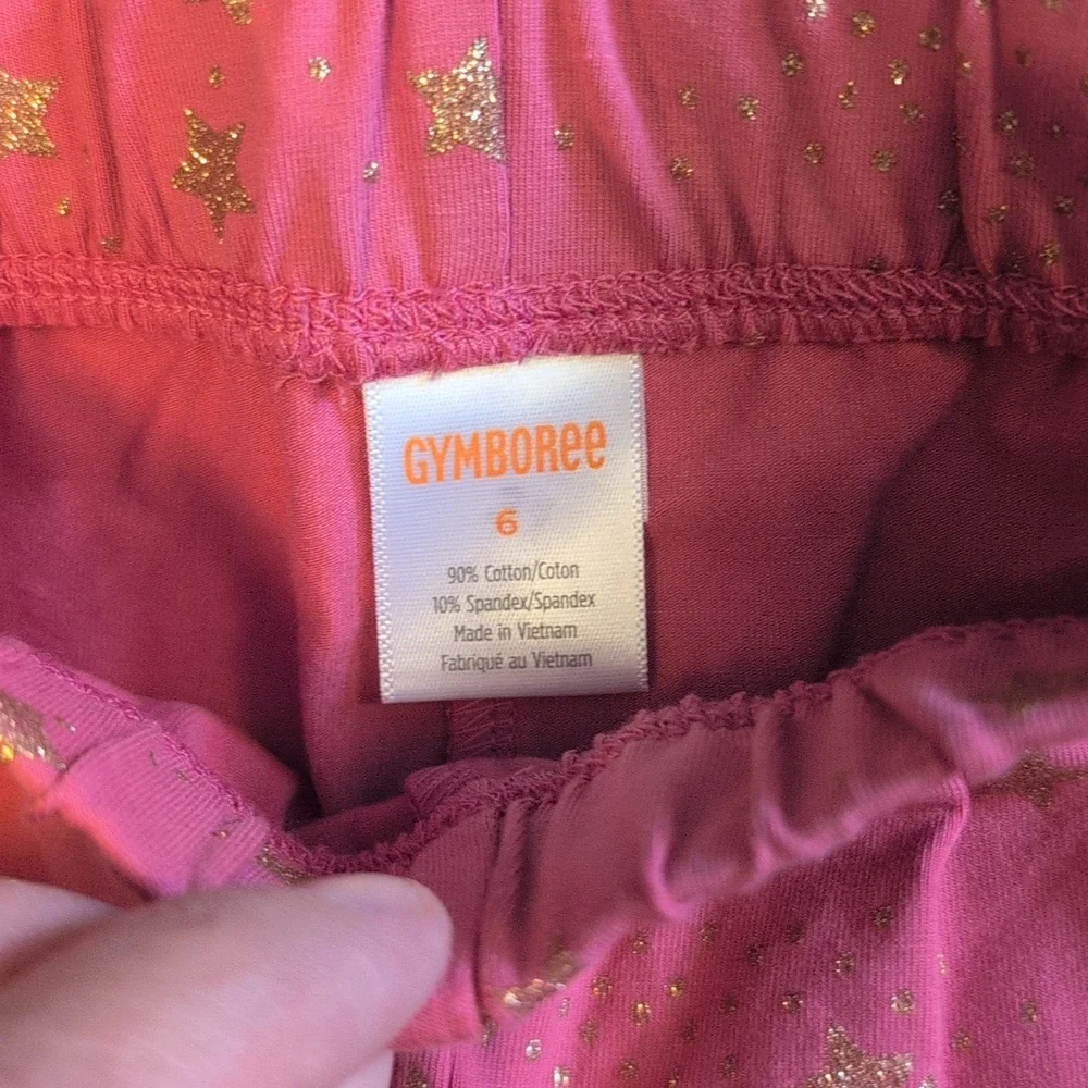 Gymboree 6 Yrs Pink Star Glitter Leggings - Picture 3 of 4